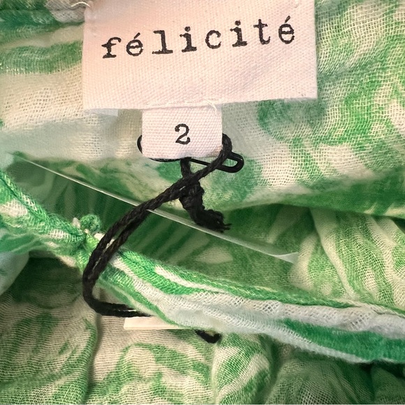 NWT~Felicite Green Palm Wrap Skirt & Top Set Sz 2 Small Soft Light Cotton Gauze - Picture 3 of 11